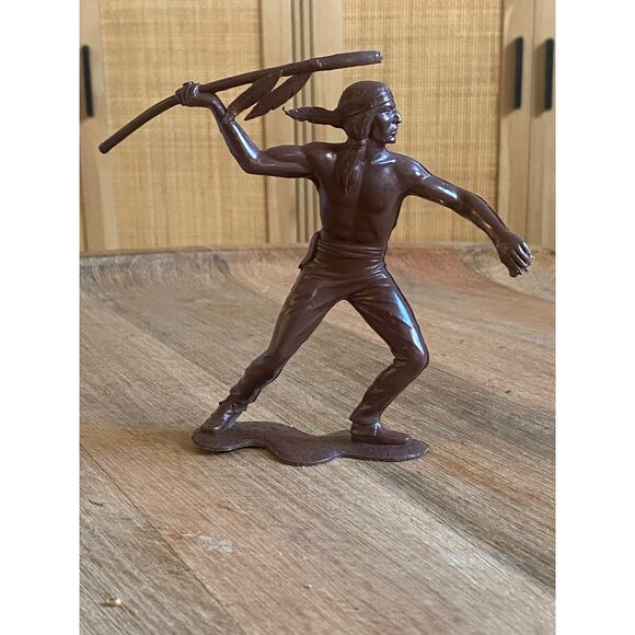 Vintage Louis Marx Plastic 6" Cowboy Indian Figures Toy Plastic 6" figures - Picture 2 of 9